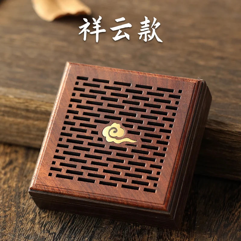 Rosewood Incense Burner Wooden Square Plate Home Indoor Aromatherapy Stove Creative Zen Incense Sink Sandalwood Burner Oasis Select B