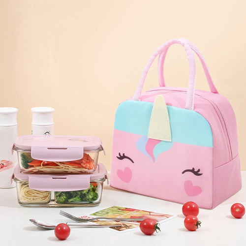 3D Cute Cartoon Lunch Box Bag for Students - Insulated Thermal Food Carrier, Portable Handheld Meal Tote with Keep Warm Pocket Oasis Select