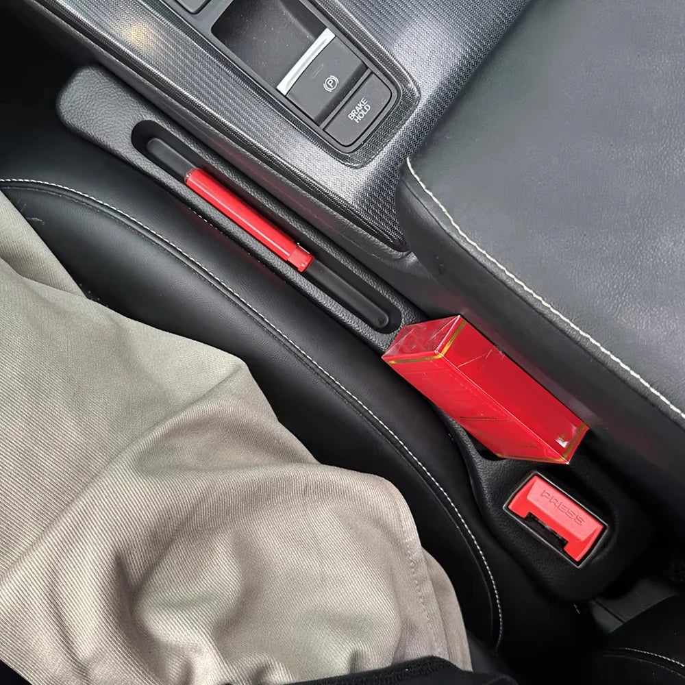 2PCS Black Car Seat Gap Filler, Universal Side Seam Plug for Most Vehicles, Anti-drop Leak-proof Strip with Wallet Phone Holder Oasis Select