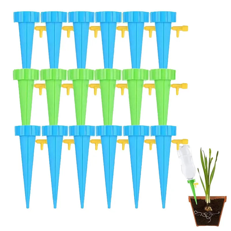 6-24pcs Self Watering Kit Drip Irrigation Indoor Plant Watering Device Horticultural Flower Automatic Watering Device Small Tool Oasis Select 18pcs-Mix 1