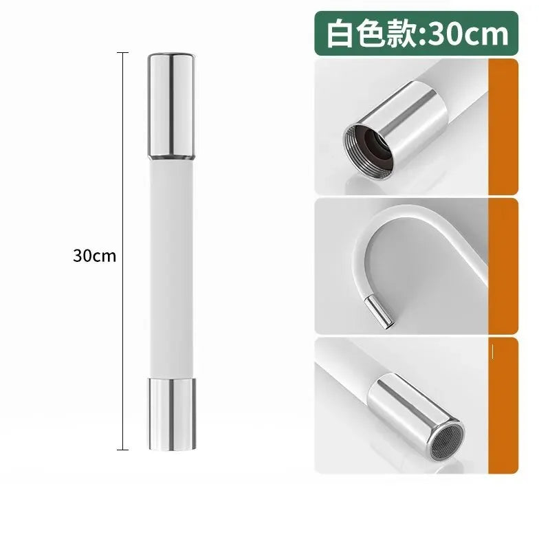 Kitchen Faucet Extension Extender Universal 360° Rotating Silicone Flexible Hose Water Tap Pipe Tube for Bathroom Wash Basin Oasis Select no 1