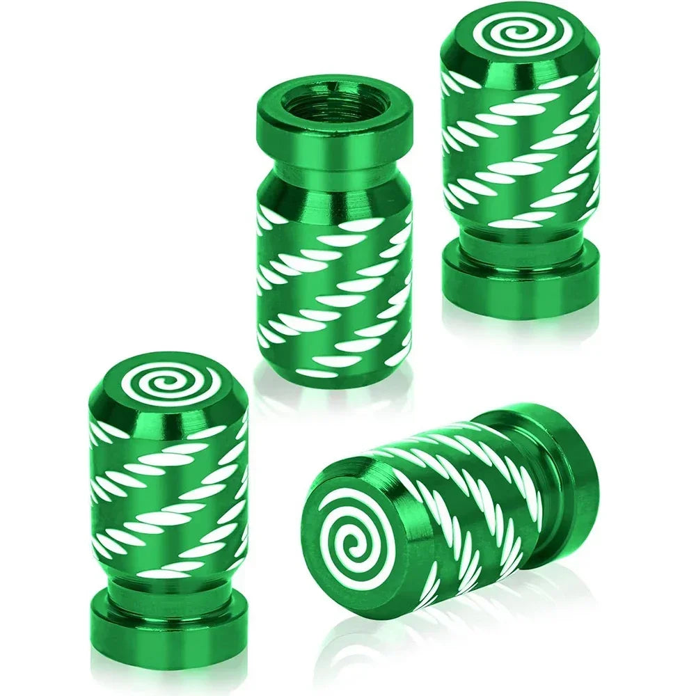 4Pcs Tire Valve Stem Cap Cover Metal Tire Air Caps Corrosion Resistant Leak-Proof Wheel Tyre Stem Covers for Car Motorcycle Bike Oasis Select green
