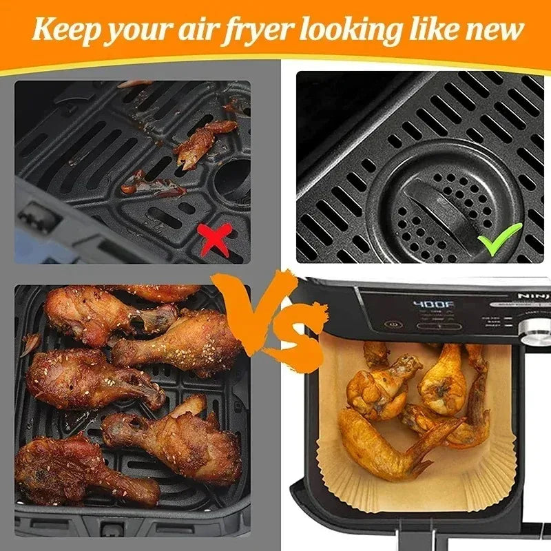 Air Fryer Paper Accessories Disposable Liners Non-Stick Airfryer Baking Papers Non-stick Parchment Paper Cooking Roasting Microw Oasis Select