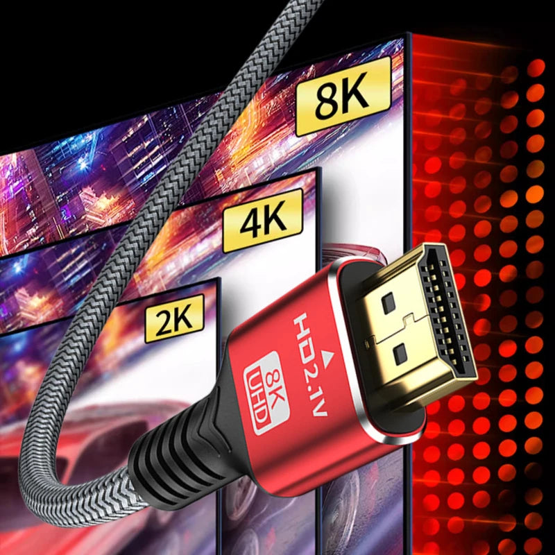 0.5M 1M 1.5M 2M 8K HDTV Cable for Xiaomi TV Box PS5 Ultra High Speed Compatible 8K@60Hz HDTV 2.1 Cable 48Gbps eARC Dolby Vision Oasis Select