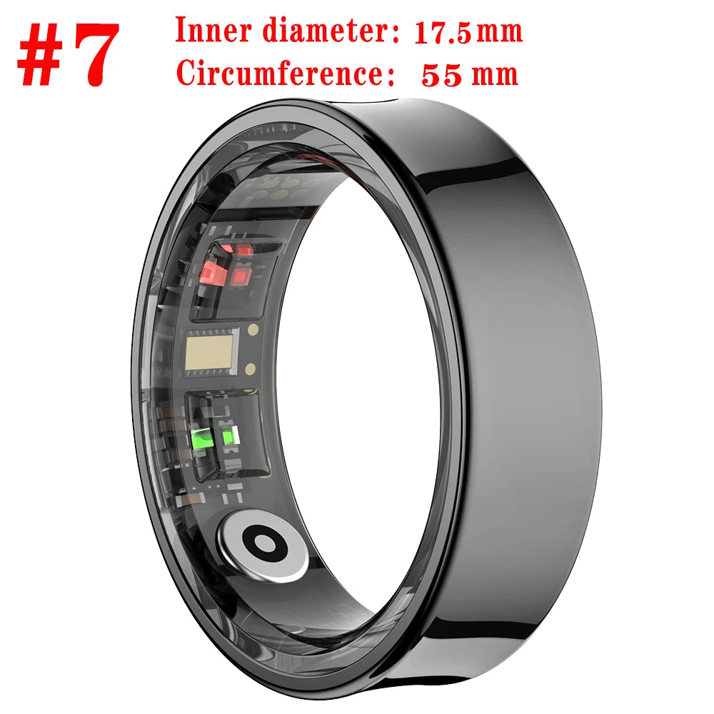 Ultrathin Smart Ring Couple Waterproof Sports Fitness Men Women NFC 24H Heart Rate Blood Oxygen Sleep Health Monitoring Fashion Oasis Select BK 7