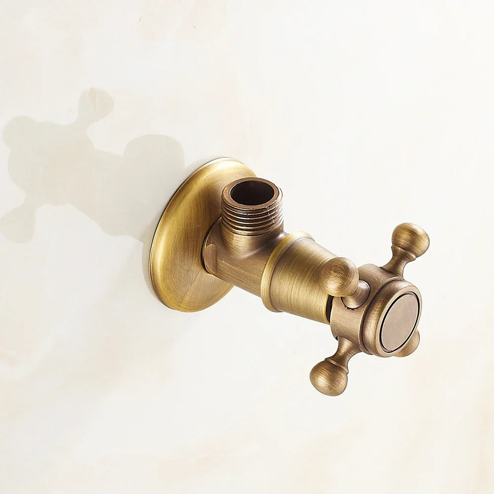 Antique Brass Triangle Valve Water Control Valve Bathroom Tap Water Valve G1/2 Home Improvement Bathroom Accessories Oasis Select