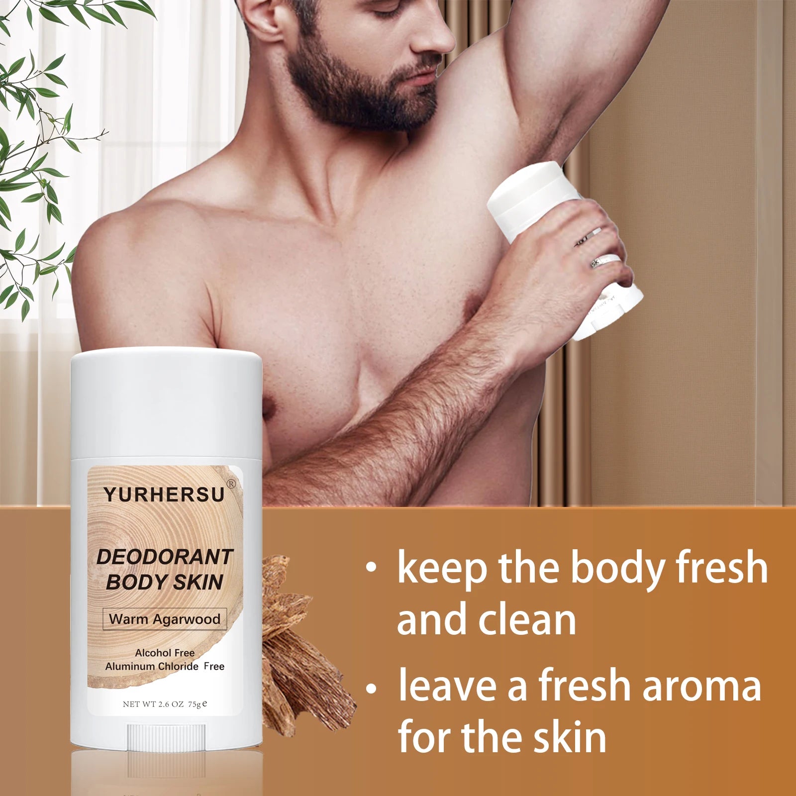YURHERSU Agarwood Deodorant Stick – Natural Unisex Body Care Deodorant Stick Oasis Select