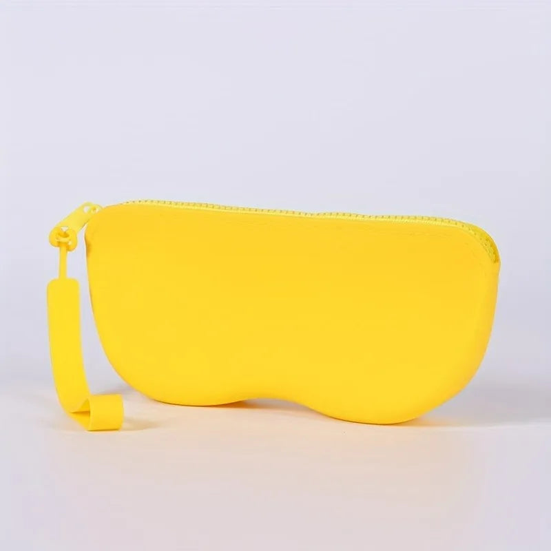Multi-color Silicone Zipper Glasses Bag Storage Bag, Multi-purpose Small Anti-fall Debris Eyeglass Case Sunglasses Case Oasis Select YELLOW