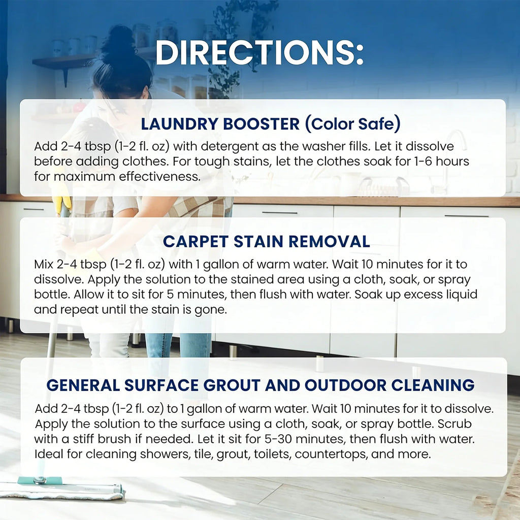 Pure Sodium Percarbonate Oxygen Bleach Powder Color-Safe Laundry Stain Remover Chlorine-Free Fabric Whitener All-Purpose Cleaner Oasis Select