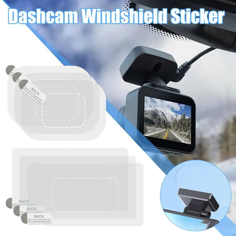 Dashcam Windshield Sticker 6pcs Dash Cam Adhesive Electrostatic Stickers For Dash Cam Transparent Windshield Film Screen Sticker Oasis Select