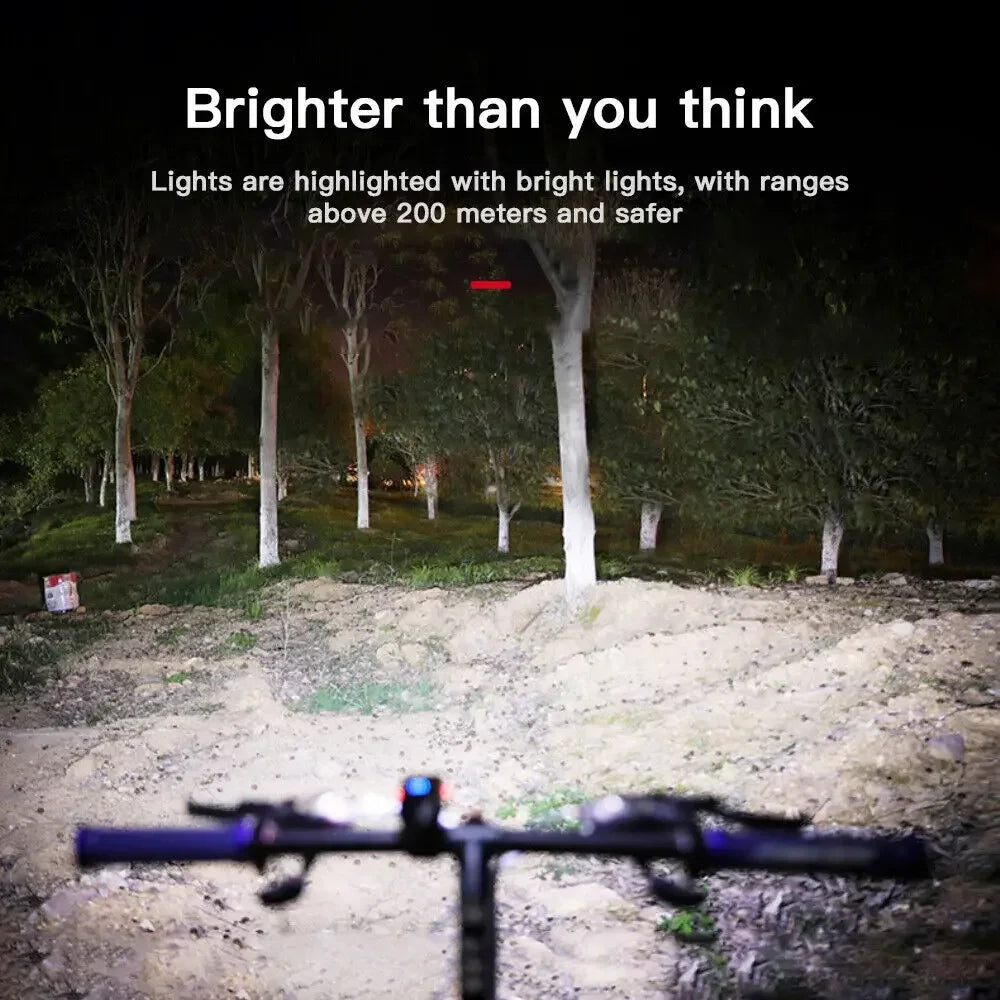 Bicycle Light 2T6 LED Front USB Rechargeable Mountain Bicycle Lamp 1000LM Bike Headlight Flashlight Cycling Accessories Tail Oasis Select