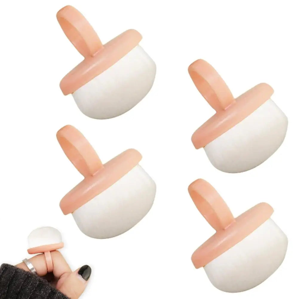 4-Pack Ring Nail Dust Brushes – Soft Manicure Cleaning Set Nail Cleaning Brush Oasis Select B