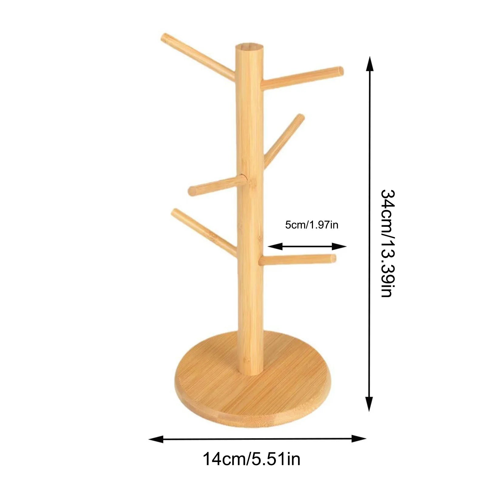 Wooden Tree Pretzel Holder Stand – Bamboo Sausage Display Rack