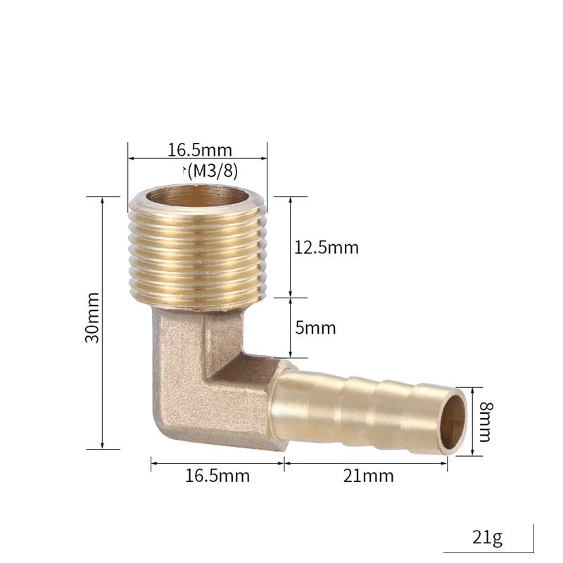 Brass Hose Fitting 4mm-19mm Barb Tail 1/8" 1/4" 1/2" 3/8" BSP Female Thread Copper Connector Joint Coupler Adapter Oasis Select 3cent male 8MM
