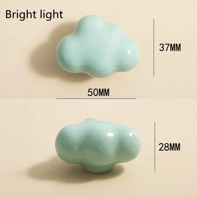 Nordic Children's Room Ceramic Wardrobe Pure Brass Matte Handles Drawer Furniture Cute Cloud Cabinet Door Handle Knobs Oasis Select LL