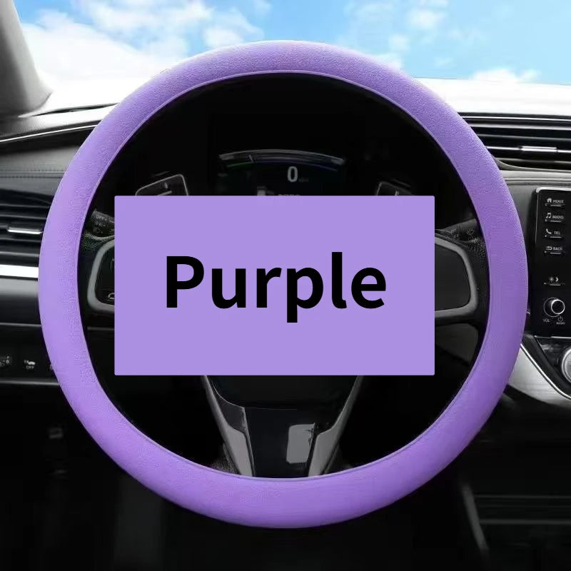 General Motors steering wheel cover -Silicone/ artificial leather wrapped cover, suitable for round and D-shaped steering wheels Oasis Select Purple