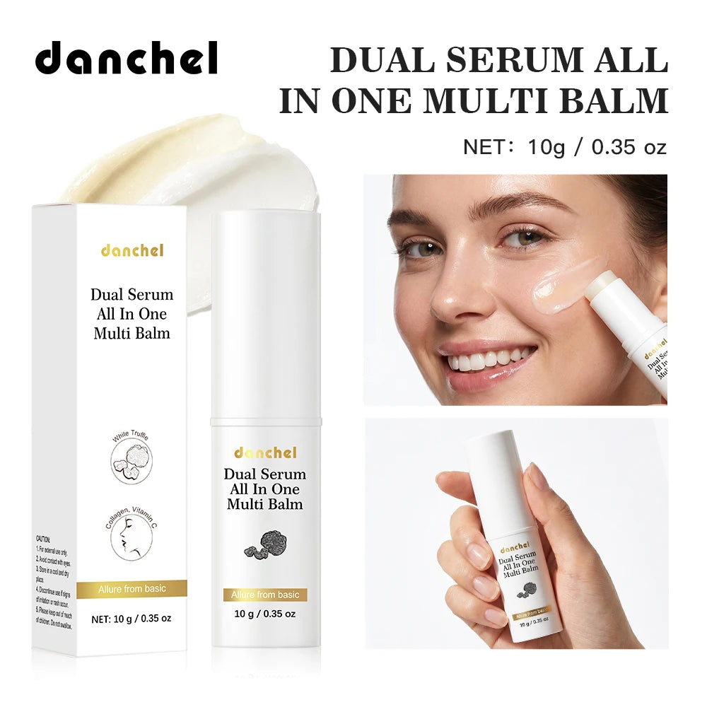 Vegan Collagen & Vitamin C Multi Balm Stick 3-in-1 Moisturizing Hydrating Soothes Dry Patches Serum Stick Radiant Finish Skincar Oasis Select 1 pc
