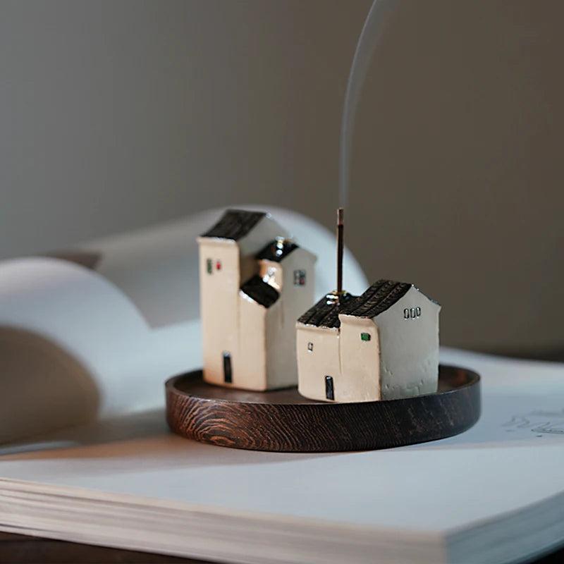 Creative Small Handmade Ceramic Incense Stick Incense Base Agarwood Incense Burner Household Tray Ornament Oasis Select