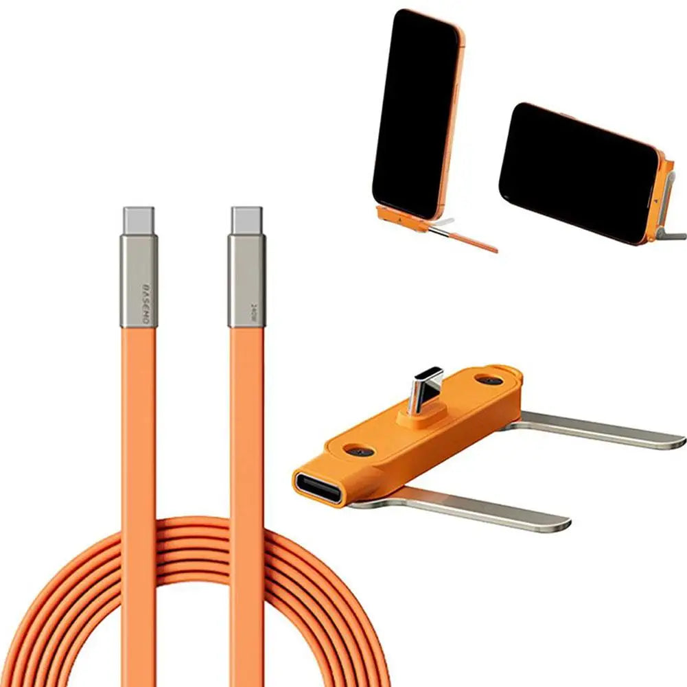 240W USB-C Fast Charging Cable with Phone Stand – 1.5m