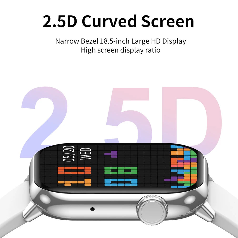 Lady 1.85" Screen Smartwatch Men Women BT Call Smart Watch 100+ Sports Modes Heart Rate Sleep Health Watches Local Music Weather Oasis Select
