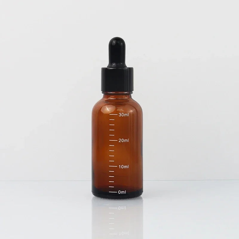 5ml-100ml Dropper Bottles With Scale Reagent Eye Drop Amber Glass Aromatherapy Liquid Pipette Bottle Refillable Bottles Travel Oasis Select 30ml