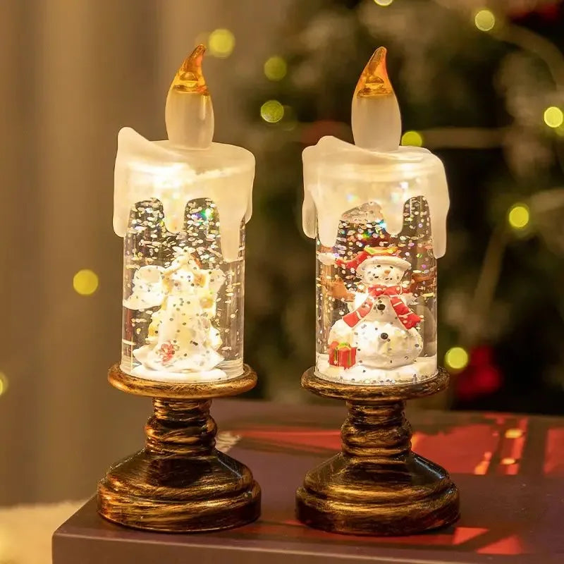 Christmas Candle Night Light Desktop Decoration - LED Luminous Ambient Ornament Gift for Home Scene Setup Oasis Select