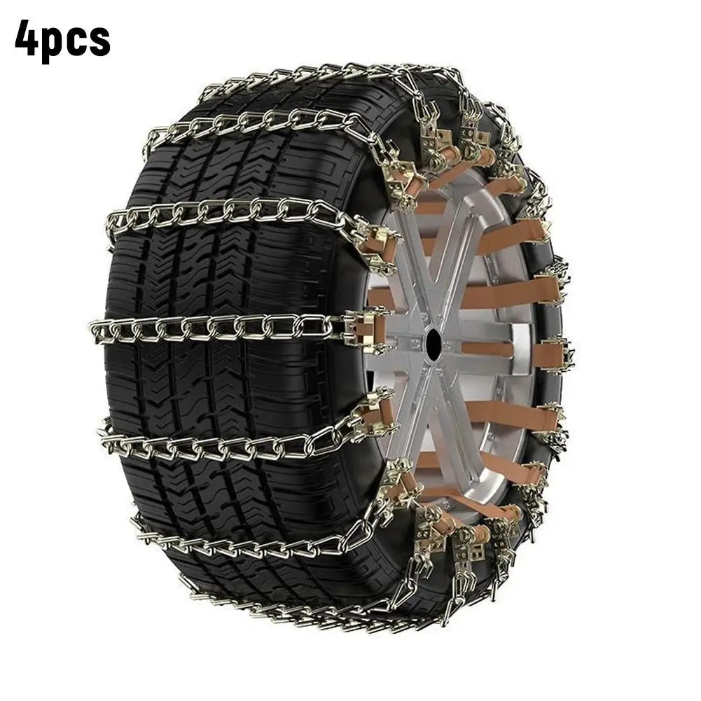Manganese Steel Snow Chains for Car Truck SUV – 2/4pcs Anti-Skid