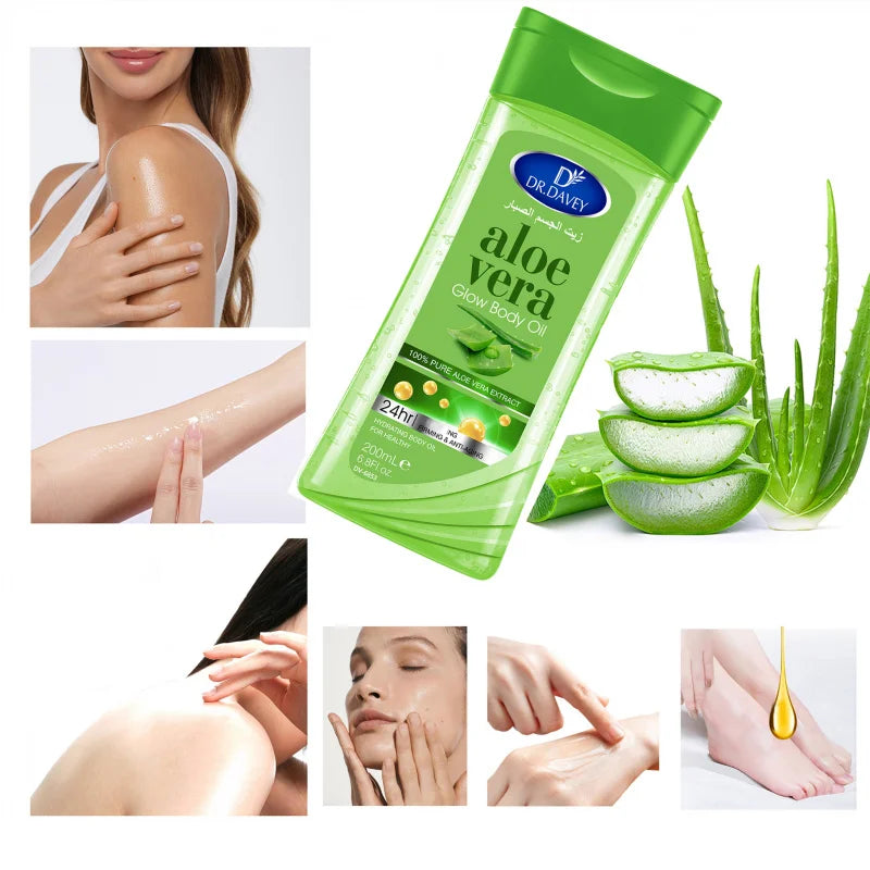 DR.DAVEY Aloe Vera Glow Body Oil 2×200ml | Hydrating Skin Oil