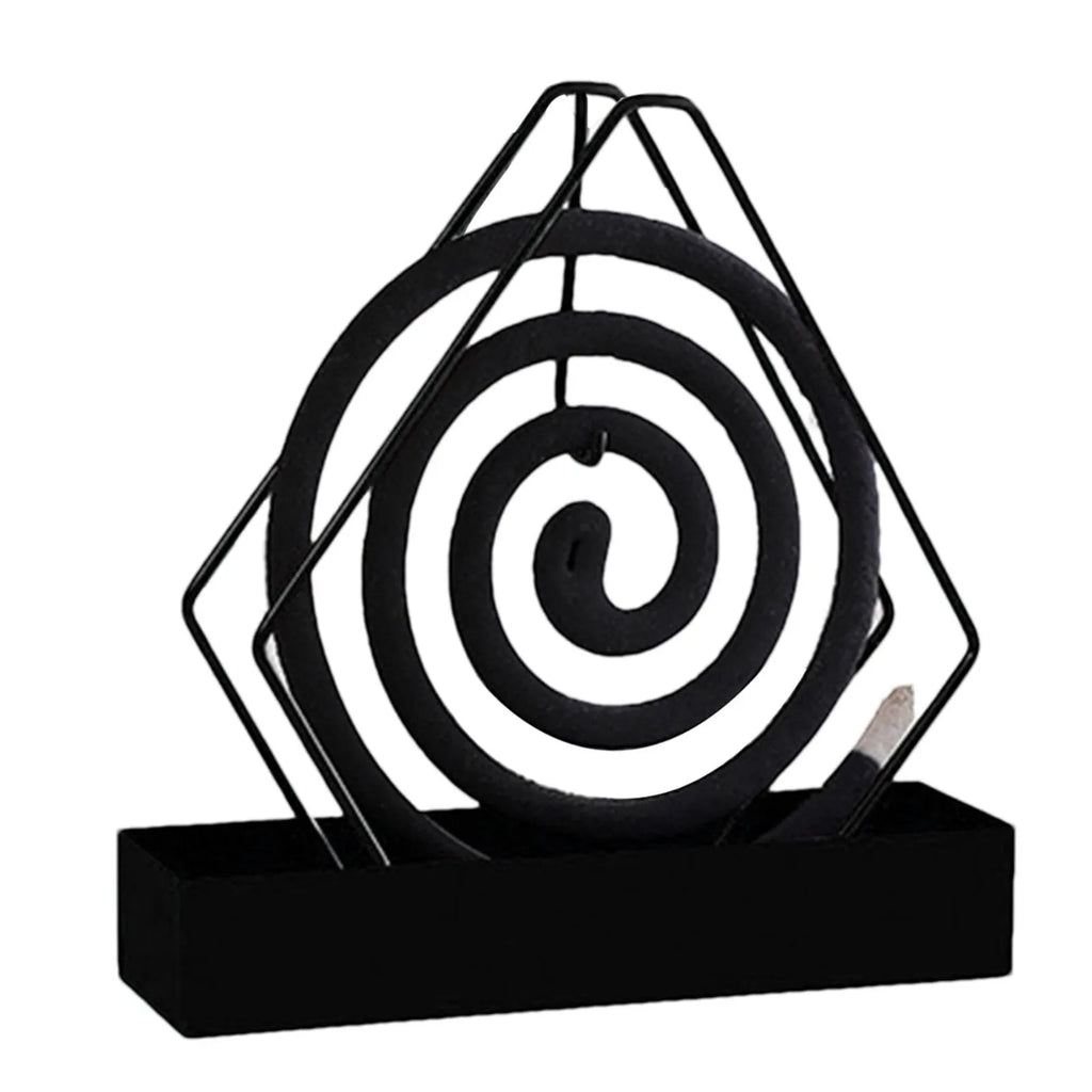 With Tray Mosquito Coil Holder Iron Anti-Mosquito Mosquito Incense Rack Ornaments Flower shape Mosquito Repellent Oasis Select Black 1