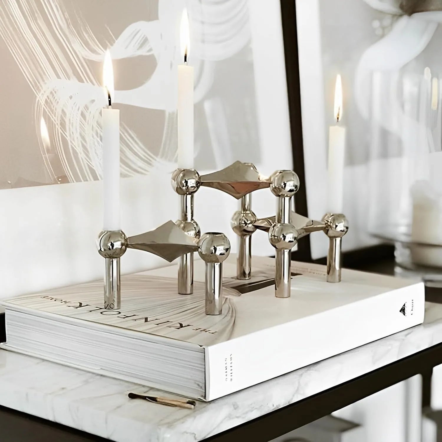 Modular Metal Candle Holder Interconnectable Geometric Candelabra for Stick Skinny Home Dining Table Decor Wedding Centerpiece Oasis Select