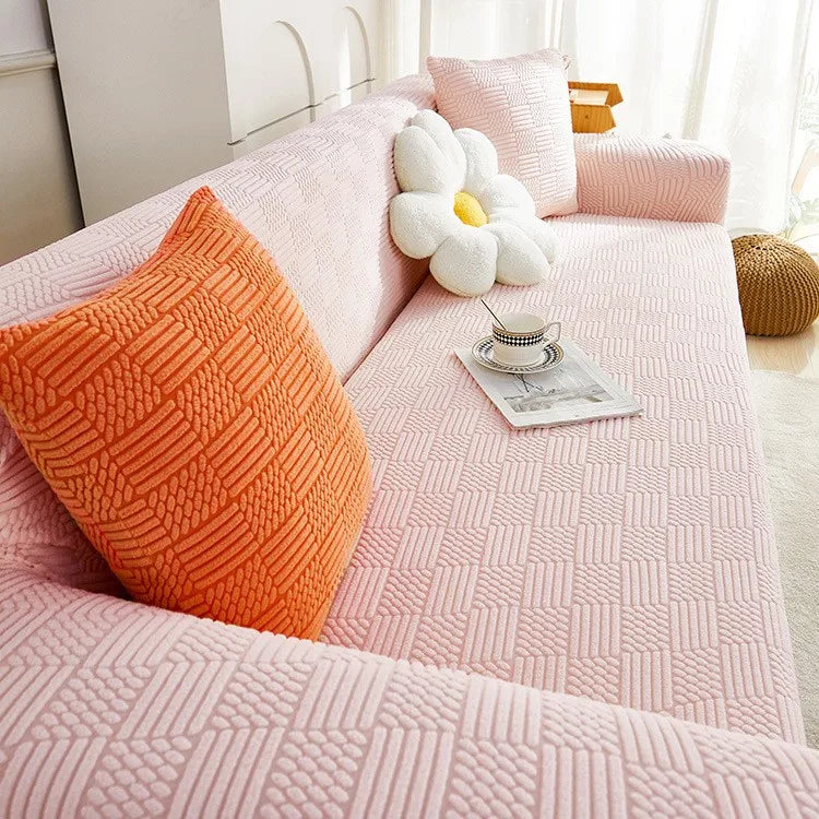 Bohemian Jacquard Velvet Sofa Cover for Autumn and Winter Thickened Plush, High-end Feel Cat Scratch-resistant Sofa Cover Oasis Select 5 people 305-360cm gouache