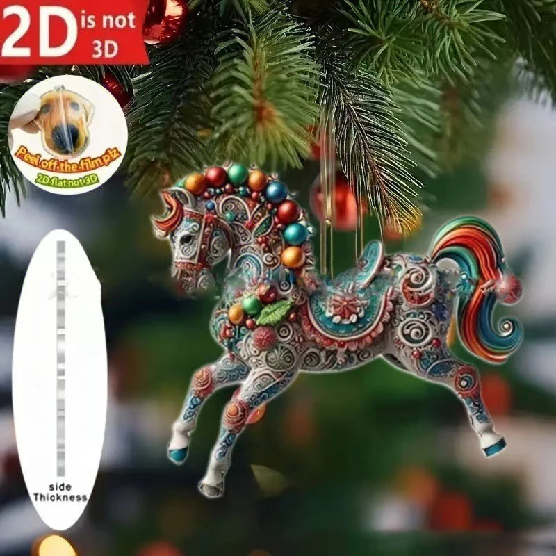 Golden Acrylic Horse Keychain Pendant – Car & Bag Charm Gift