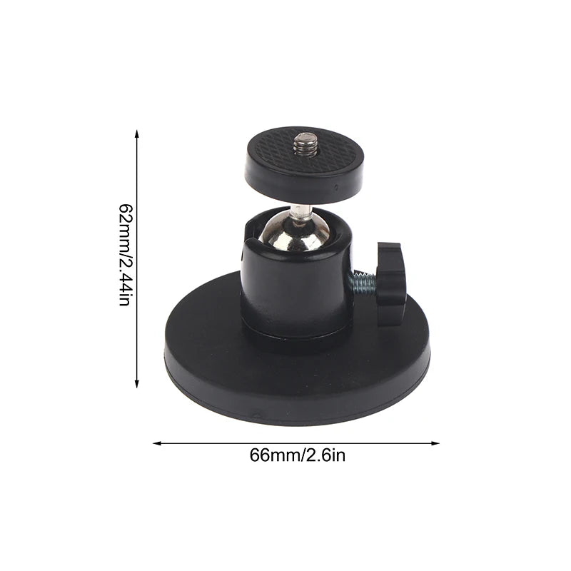 Magnetic Action Camera Suction Cup Bracket With 1/4" Screw Ballhead Hole Tripod Mount For Camera Smartphone Fill Light Stand Oasis Select 66mm