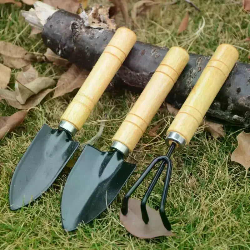 3-Piece Mini Garden Tool Set – Trowel, Shovel & Rake