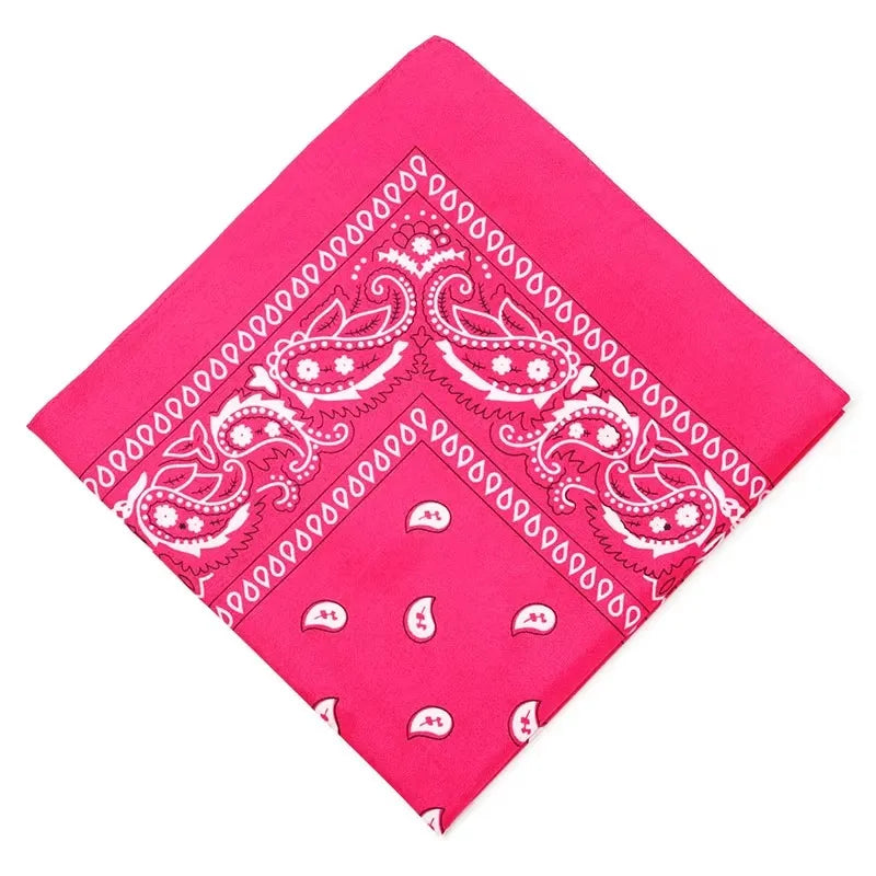 1/4/6Pcs Fashion Hip HopBlend Bandana Square Scarf Black Red Paisley Headband Printed For Women/Men/Boys/Girls Oasis Select Rose red 55X55 cm