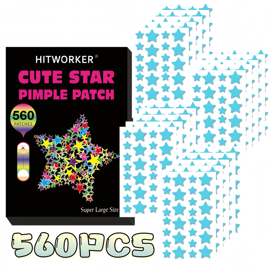 560 star shaped acne patches per box, alcohol free and fragrance free, gentle and effective, used to remove acne and blemishes Oasis Select 560pcs 1