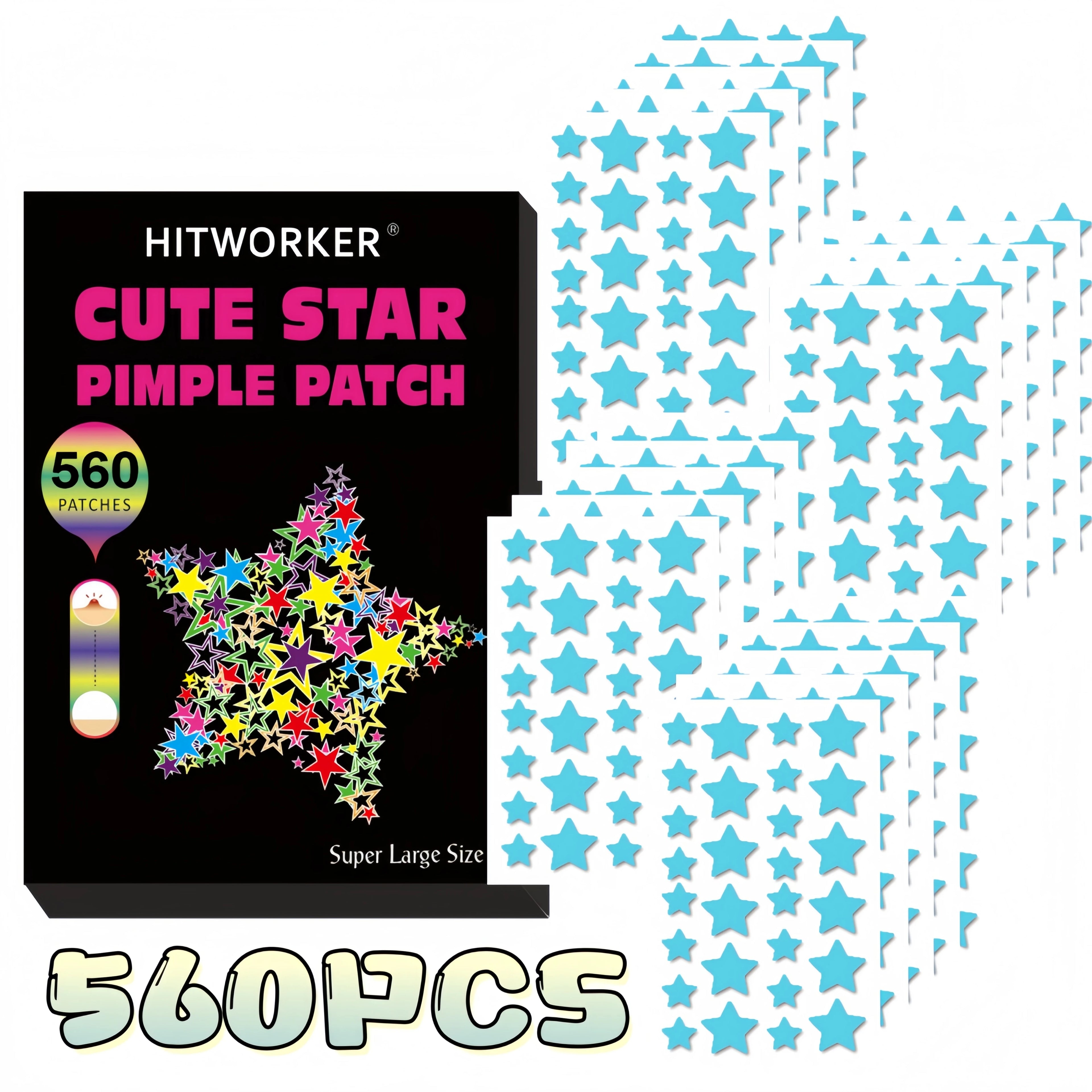 560 star shaped acne patches per box, alcohol free and fragrance free, gentle and effective, used to remove acne and blemishes Oasis Select 560pcs 1