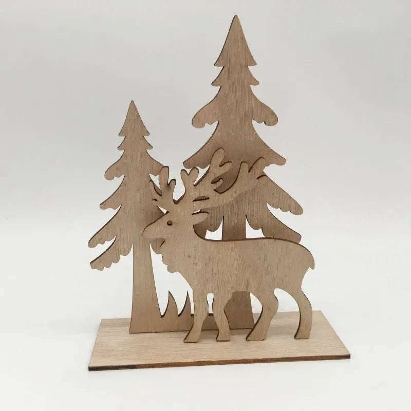 Wooden Ornaments Craft Predrilled Wood Slice Christmas Tree Hanging Embellishments Decoration DIY Souvenir Gift for Kids Oasis Select E 1pc