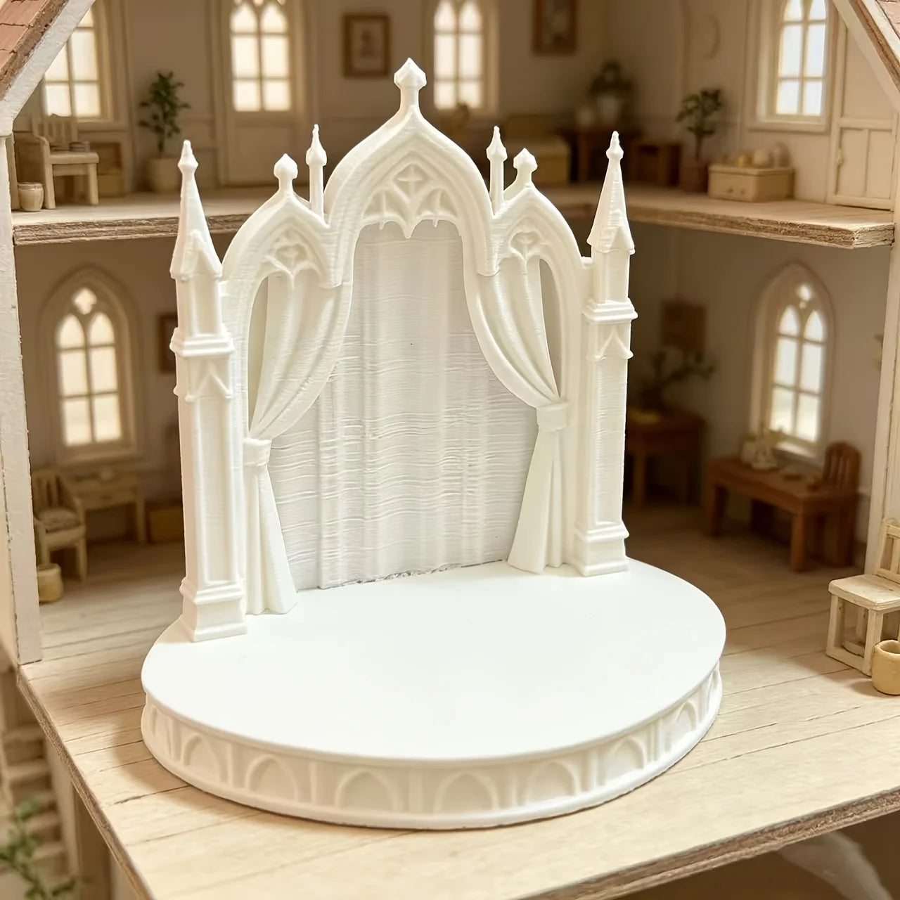 Gothic Castle Diorama Platform DIY Miniature Figures Ornament Doll Photography Fairy Garden Crafts Miniature Wedding Scene Decor Oasis Select