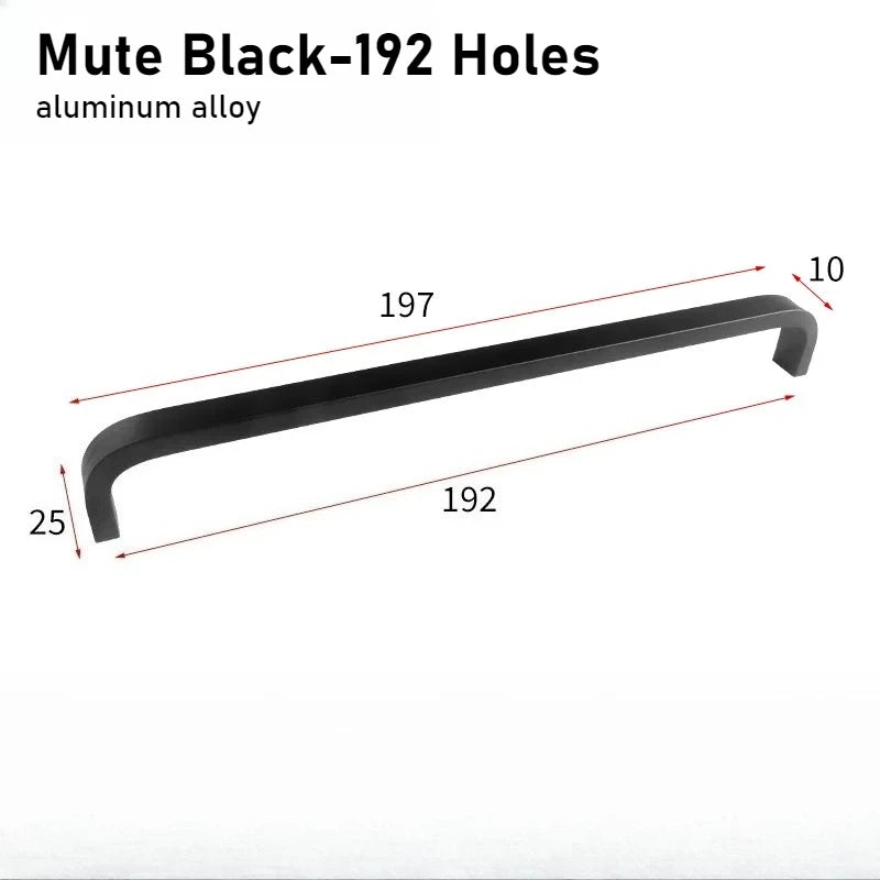 Black/Gold Solid Aluminum Alloy Kitchen Cabinet Handles Drawer Cupboard Wardrobe Door Straight Handle Furniture Hardware Oasis Select 302-192 Matte black