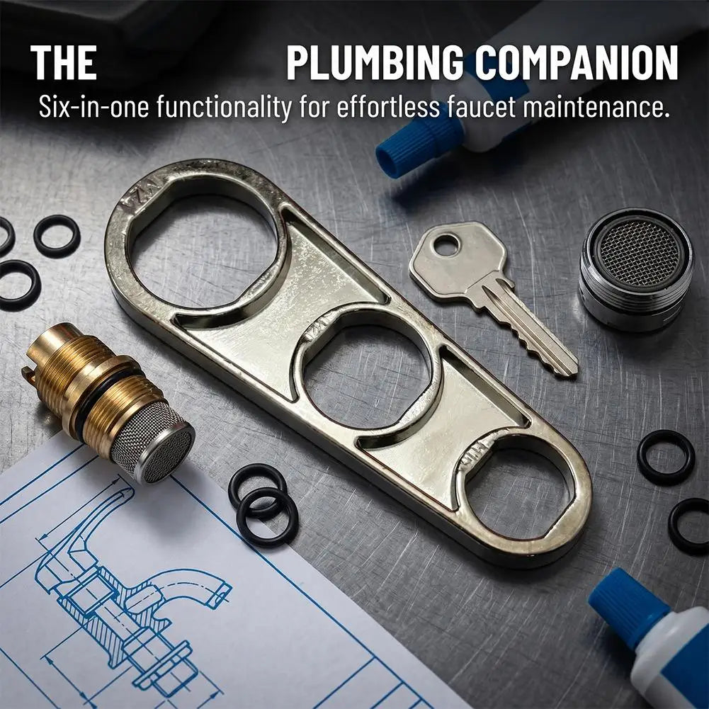 6 In 1 Faucet Wrench Aerator Removal Tool Universal Bubbler Spout Disassembly Key Kitchen Bathroom Plumber Maintenance Tool Oasis Select