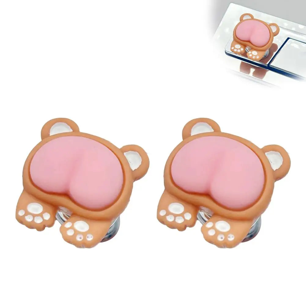 Funny Animal Toilet Flush Button Assistant Silicone Cartoon Button Presser Helper for Long Nails Bathroom Decor Oasis Select B