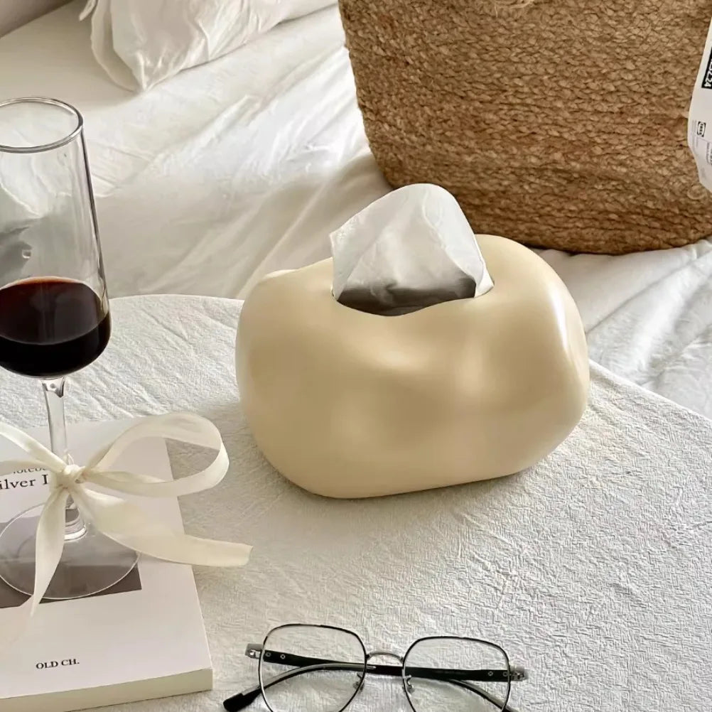 Nordic Ceramic Tissue Box Advanced Napkin Holder Living Room Dining Table Tissue Case Household Tissue Storage Box Decoration Oasis Select