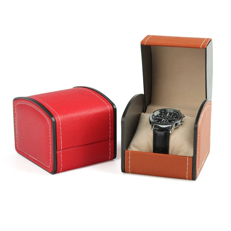 PU Leather Flip-top Watch Box - Luxury Storage Case for Wristwatch & Mechanical Watch, Packaging Organizer for Men Women Oasis Select