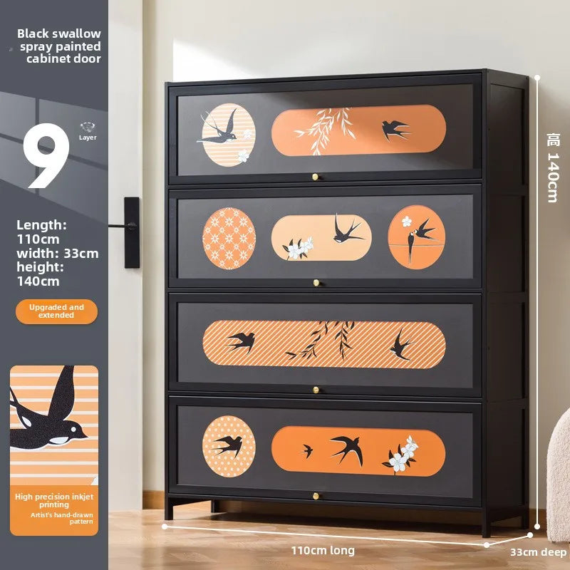 Multi-layer entrance to the home entrance, large-capacity storage storage cabinet integrated against the wall Oasis Select Nine floors 110