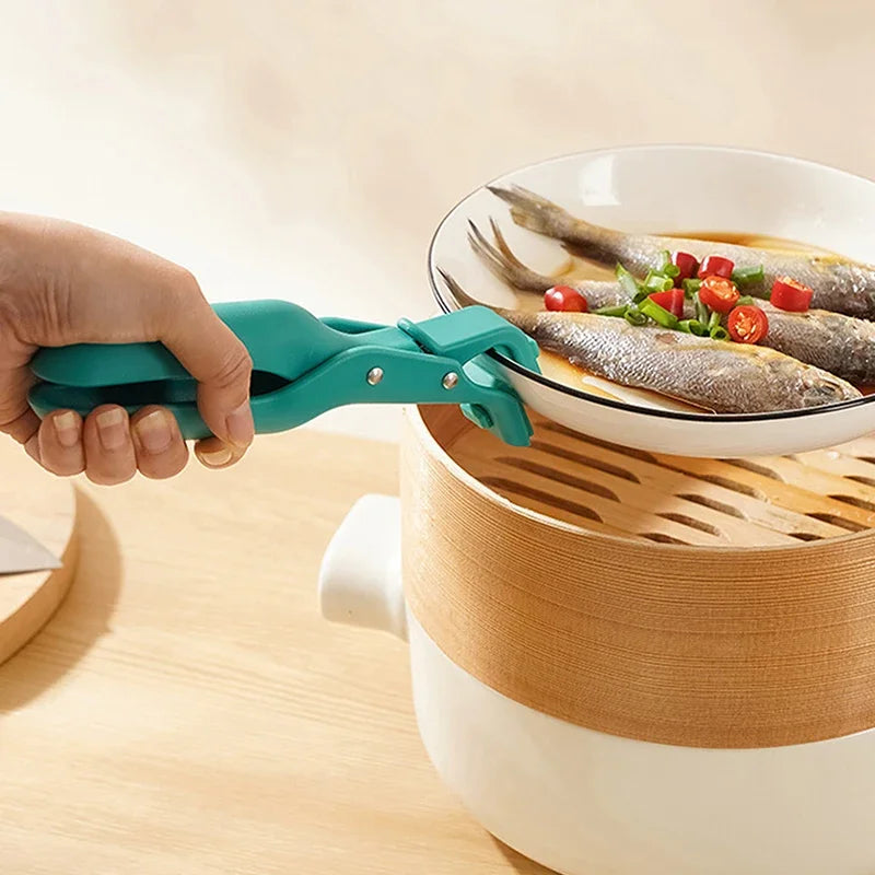 1pcs Hot Plate Gripper Clips Holder Tongs Bowl Holder Pot Clip For Moving Hot Plate Bowls Pizza Pan Air Fryer Microwave Oven Oasis Select