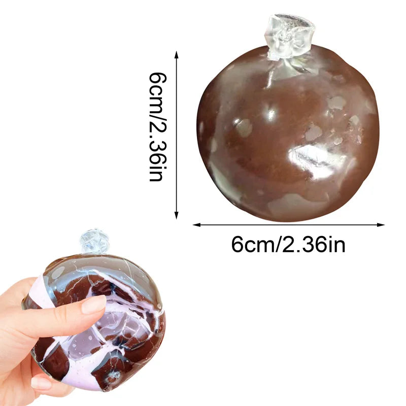 Squishy Stress Balls slow rebound wax skin squeeze toy for Kids Adult Quiet Sensory Fidget Toy Soothing Relieving Stress Oasis Select Chocolate 1PC