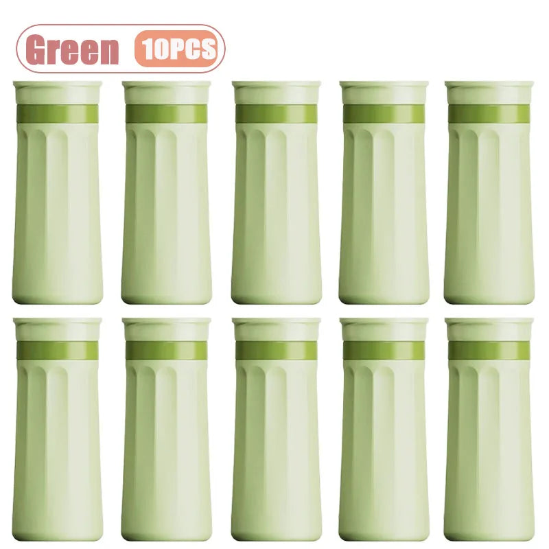 Squeeze Ice Cup Silicone Drink Cup Ice Maker Mold for Soda Juice Push Pop Ice Tray Outdoor Gym Cooling Summer Gadget Oasis Select Green-10PCS