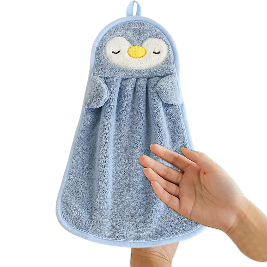 Hand Towels Absorbent Velvet Hand Towel Cute Animal Design Household Hanging Kitchen Dishwashing Towel for Home Bathroom Oasis Select