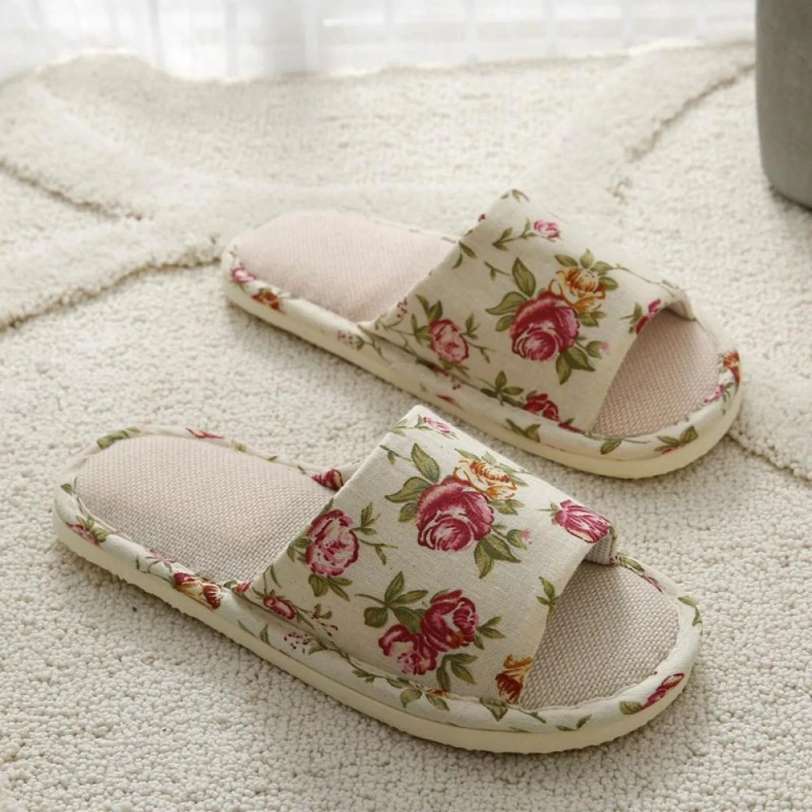 Linen Anti-Slip Indoor Slippers for Men & Women | Breathable Indoor House Slippers Oasis Select